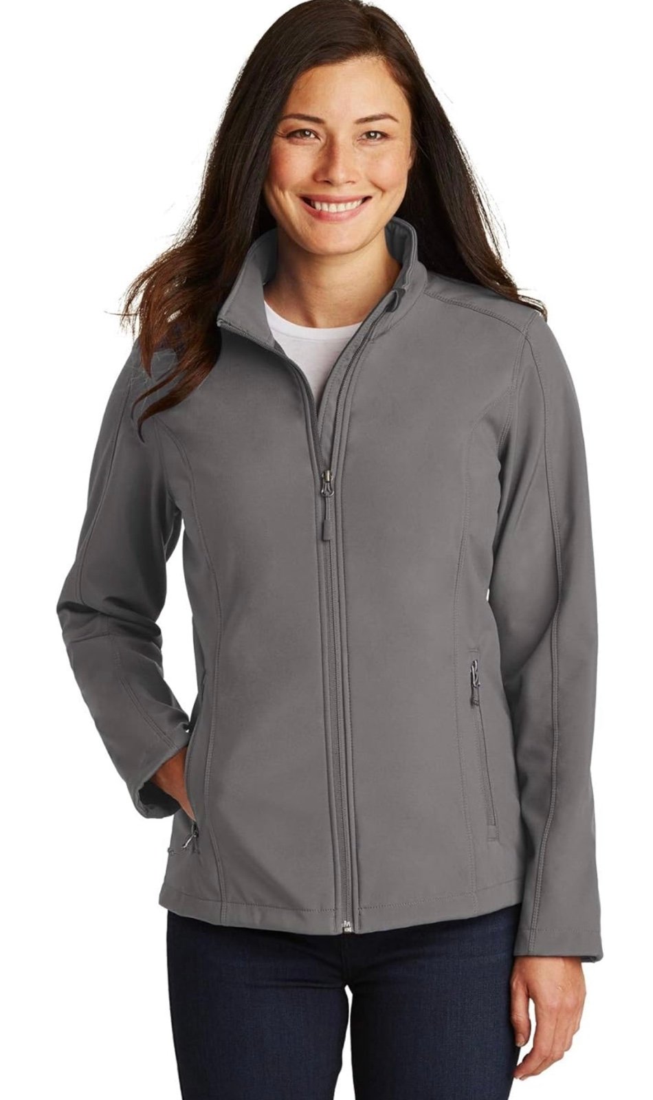 Port Authority L317 Women’s 3XL Full Zip Soft Shell Jacket Deep Smoke Color NWOT