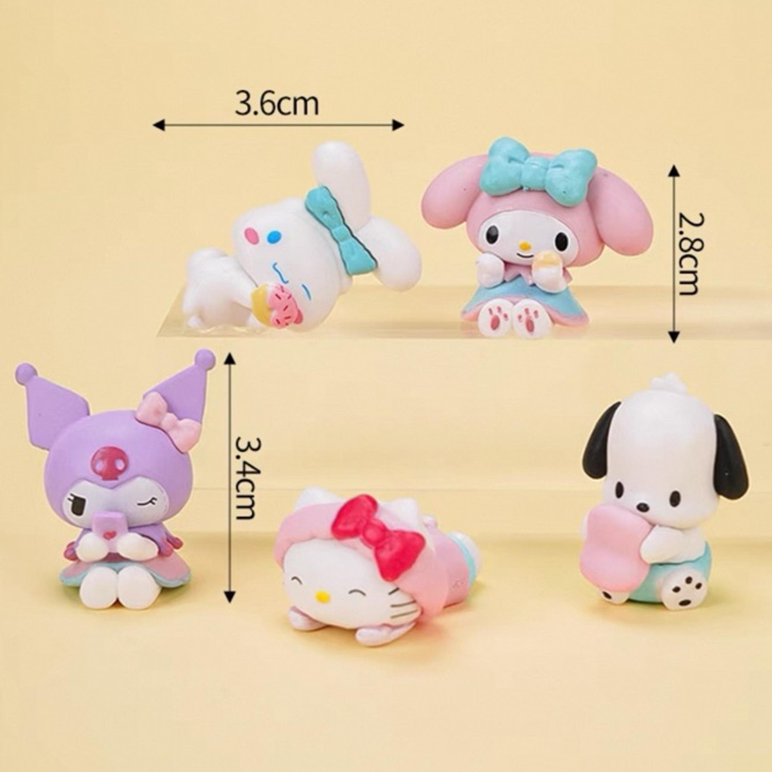 Sanrio Hello Kitty My Melody Kuromi Dolls PVC Action Figures DIY Ornament Kids