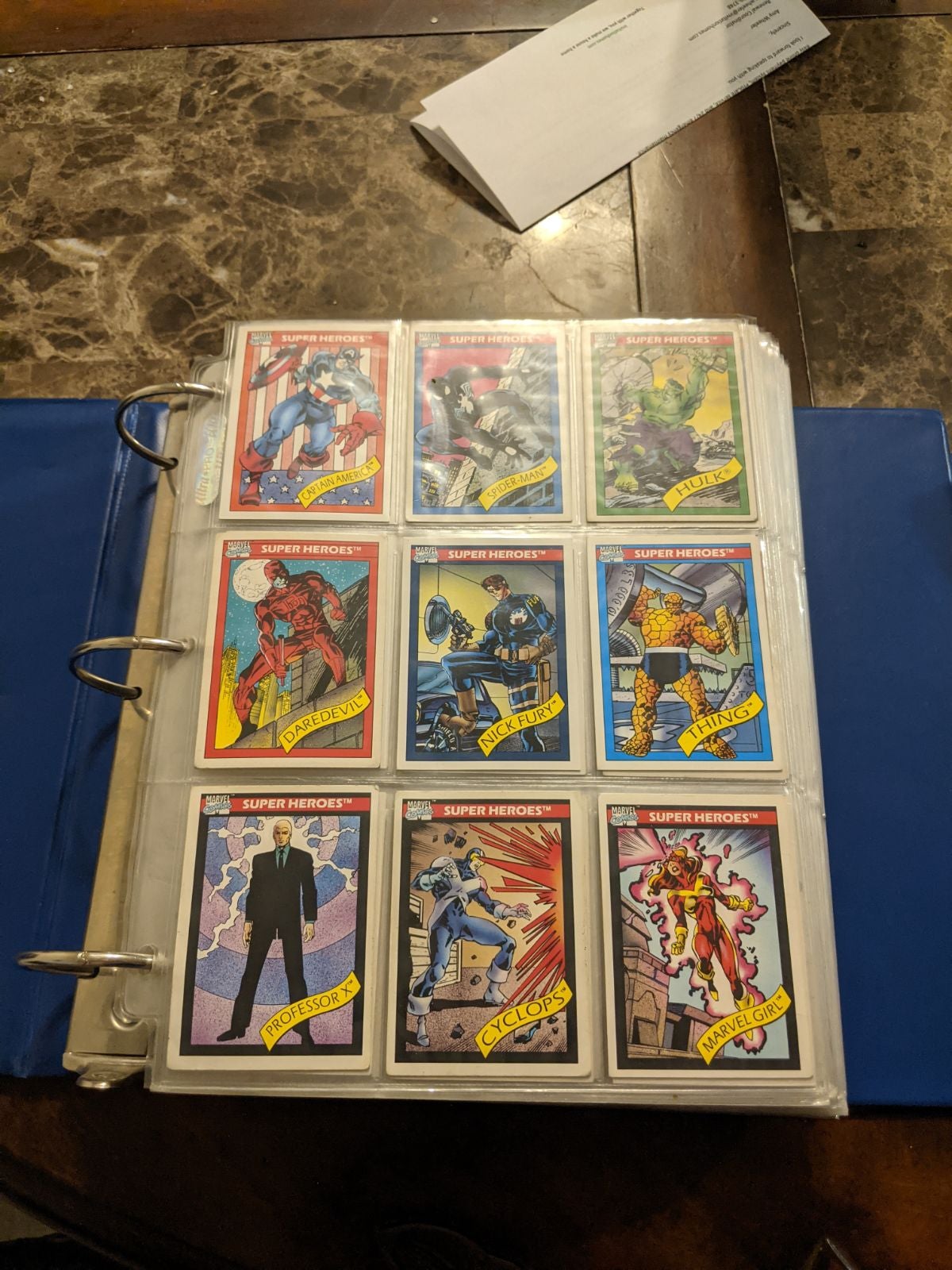 Marvel trading cards