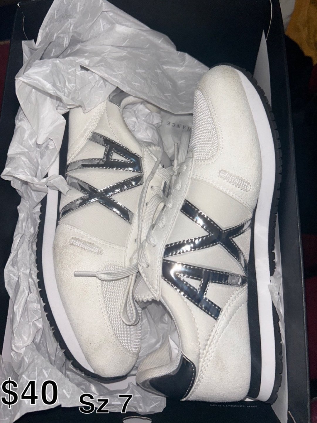 Armani exchange deals silver sneakers