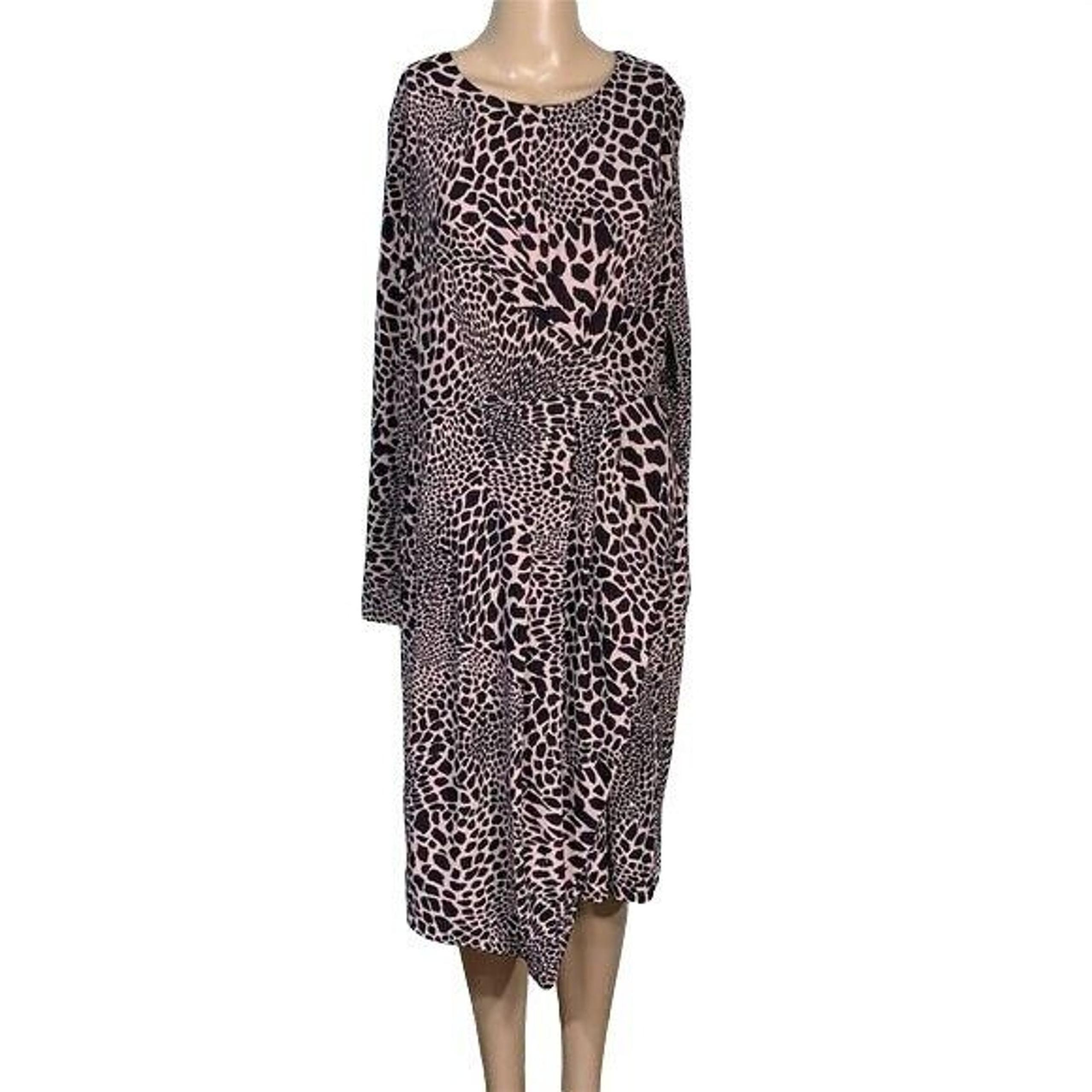 Alfani Womens Sheath Dress Stretchy Animal Cheetah Print Pink Black Small