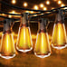 Patio Lights with 32 Shatterproof ST38 Vintage Edison Bulbs, 2700K Dimmable Wate