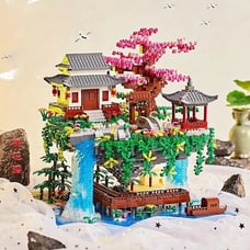 Cherry Blossom Tree House Building Set with Waterfall Light - Creative Garden Ar