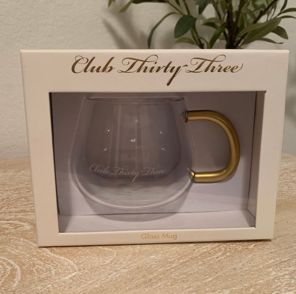 Disney Club 33 Glass Mug- brand new in box