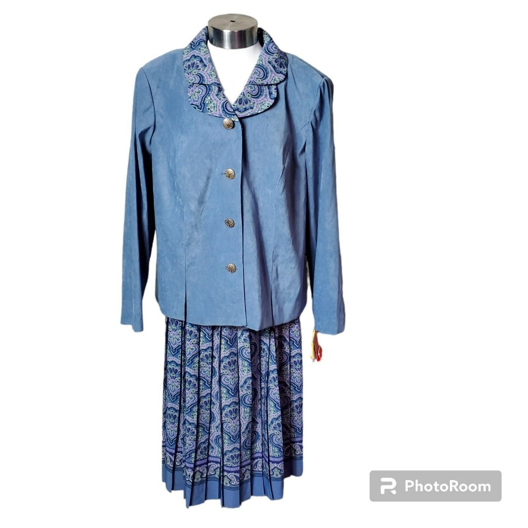 Leslie Fay 2-Pcs Suit Jacket & Matching Skirt Size 14WP