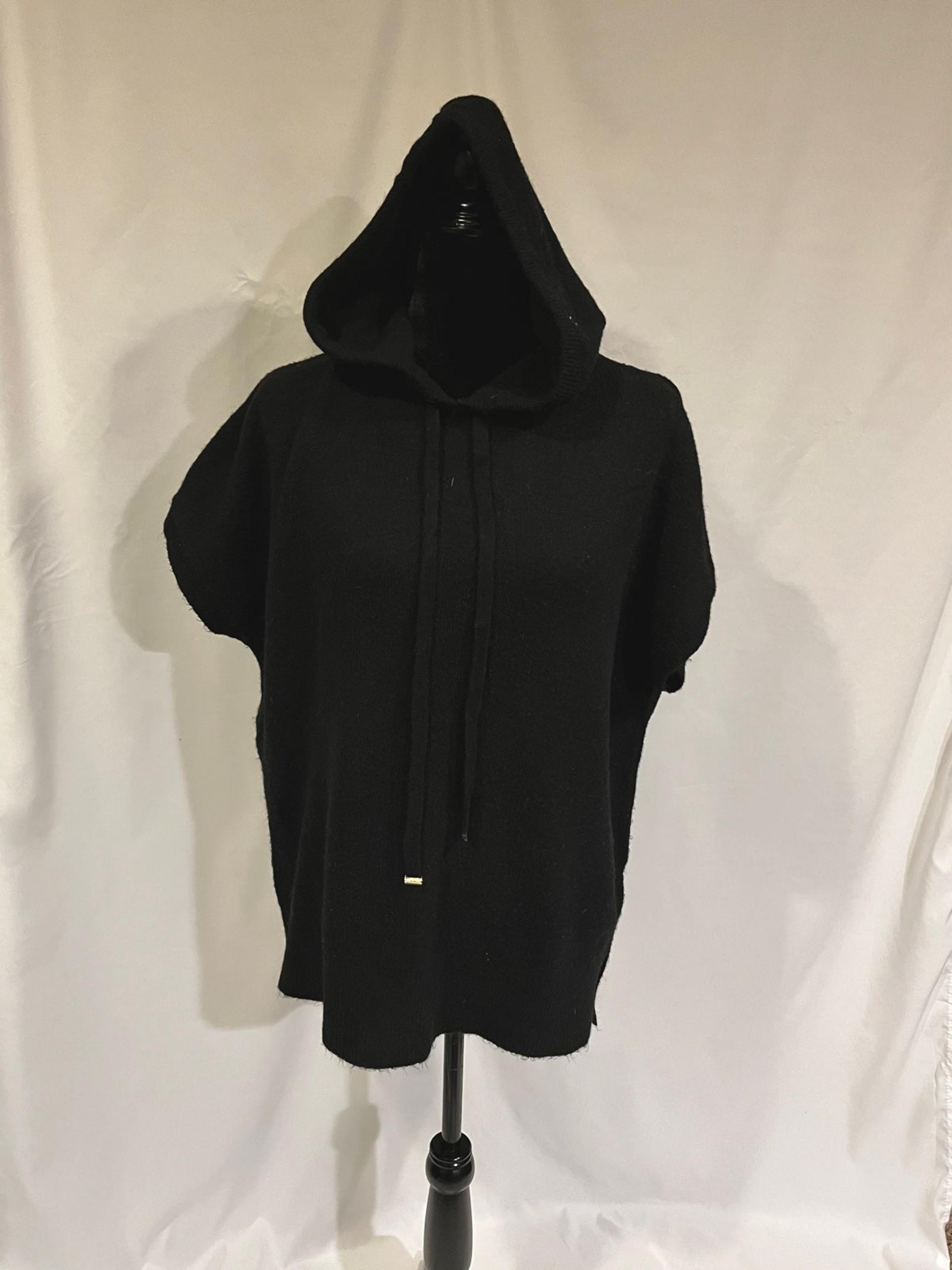 Short Sleeved Black Hooded Sweater Size Women’s Small Calvin Klein
