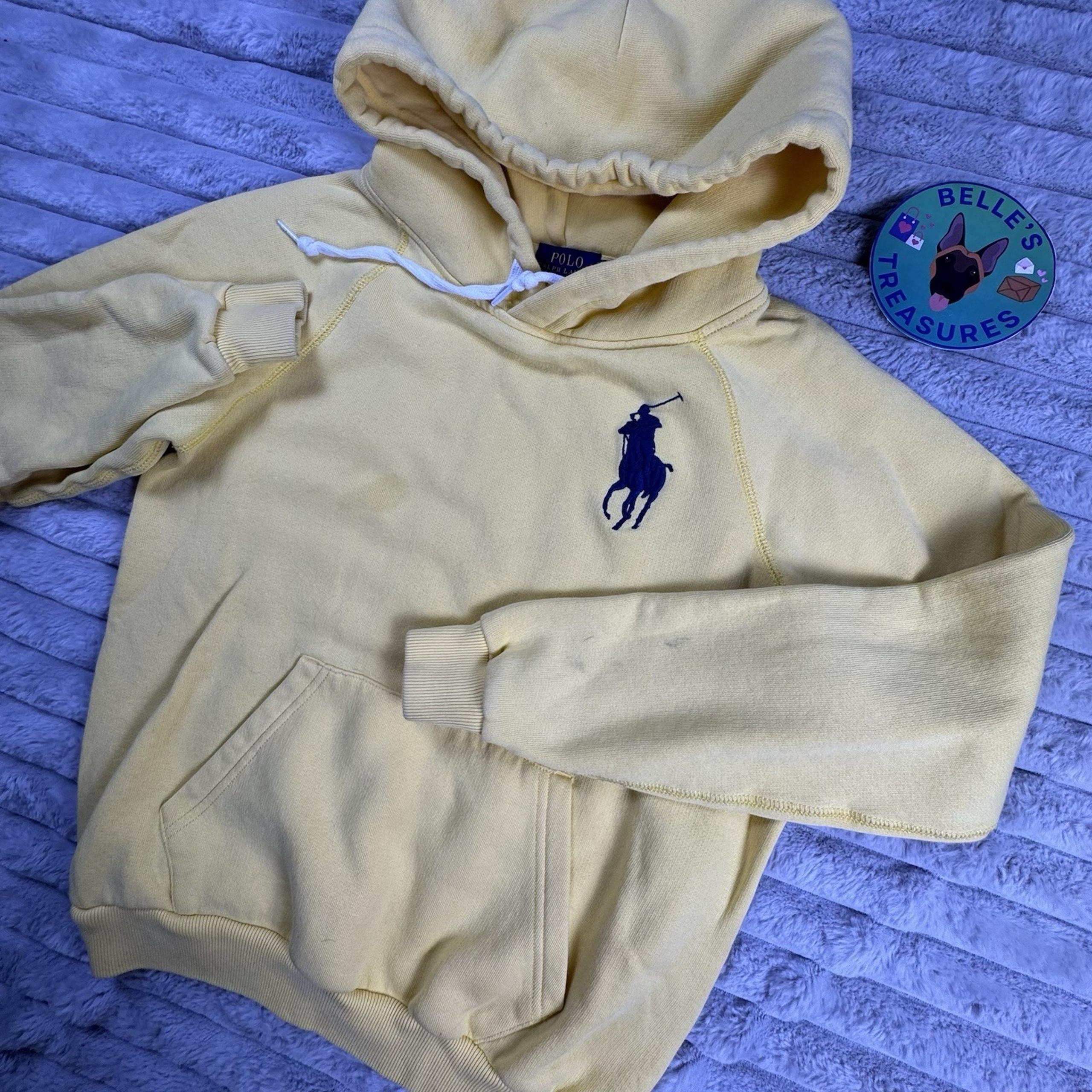 Polo Ralph Lauren Sweatshirt Womens XS Butter Yellow Hoodie Pullover Big Pony