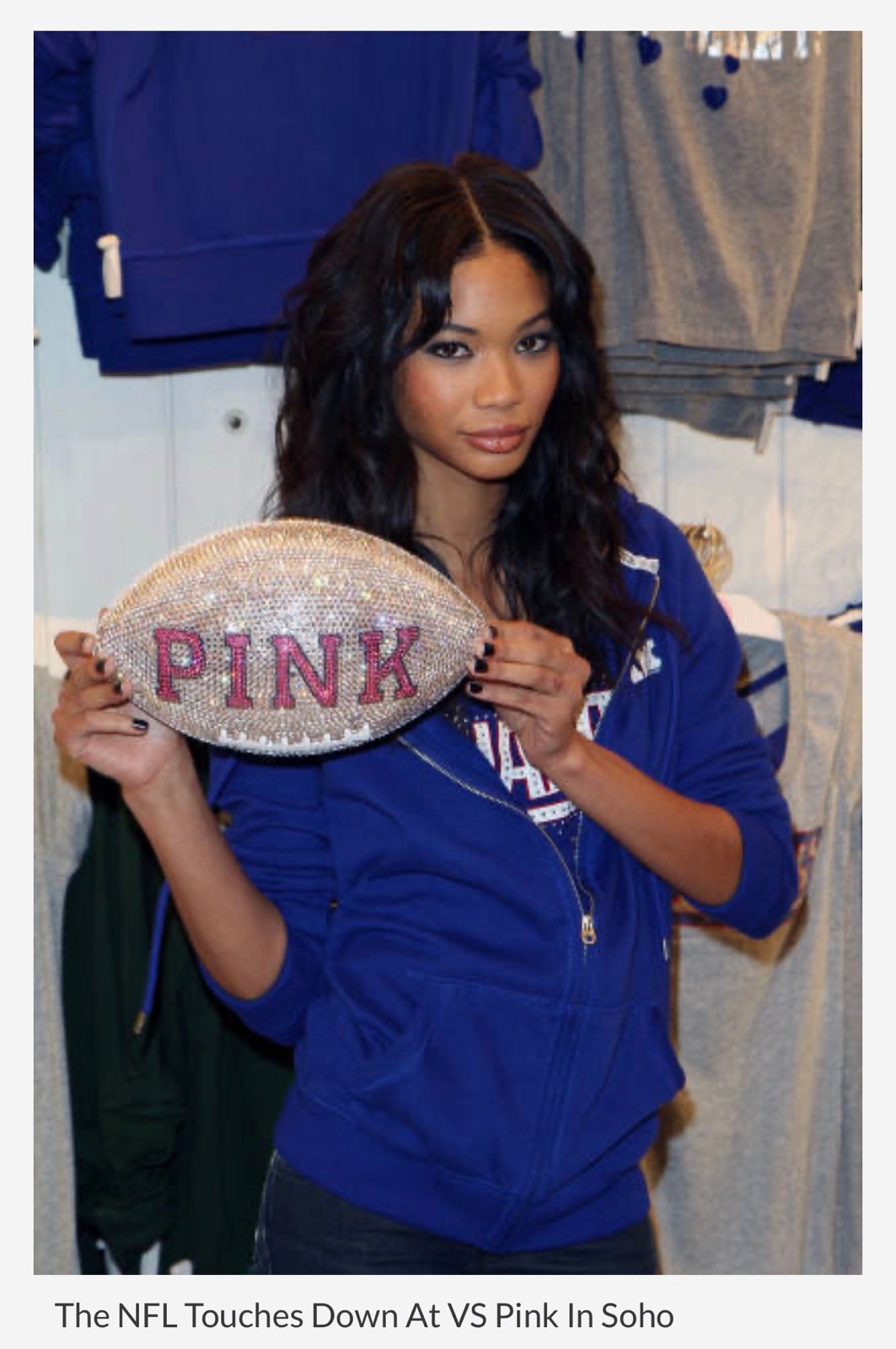 PINK same hoodie that Victoria Secret model wore for NFL collection opening.