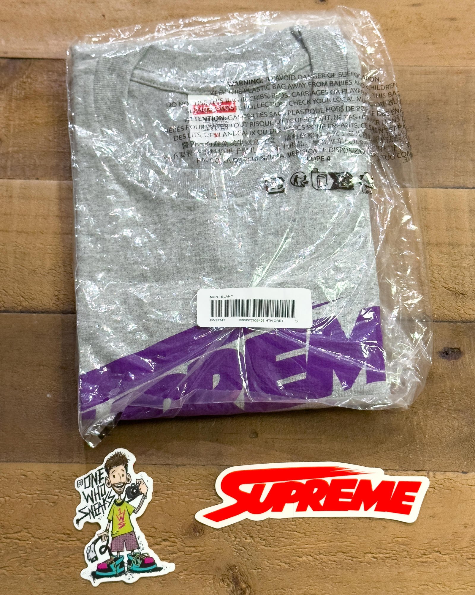 Supreme Mont Blanc Tee & Sticker Size Small