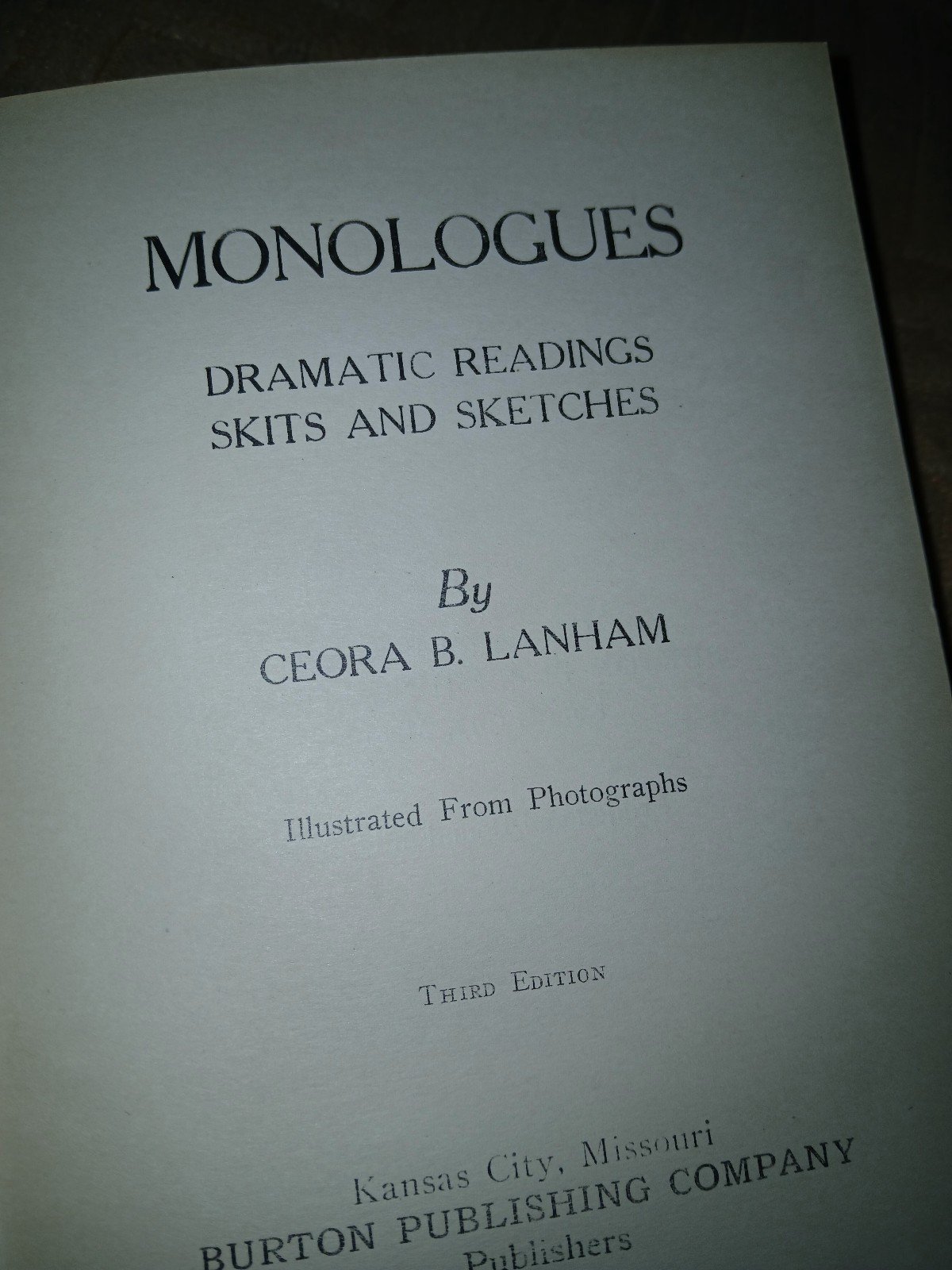 Dramatic readings  c.1926 Monologues,  skits, and sketches by ceora lanham