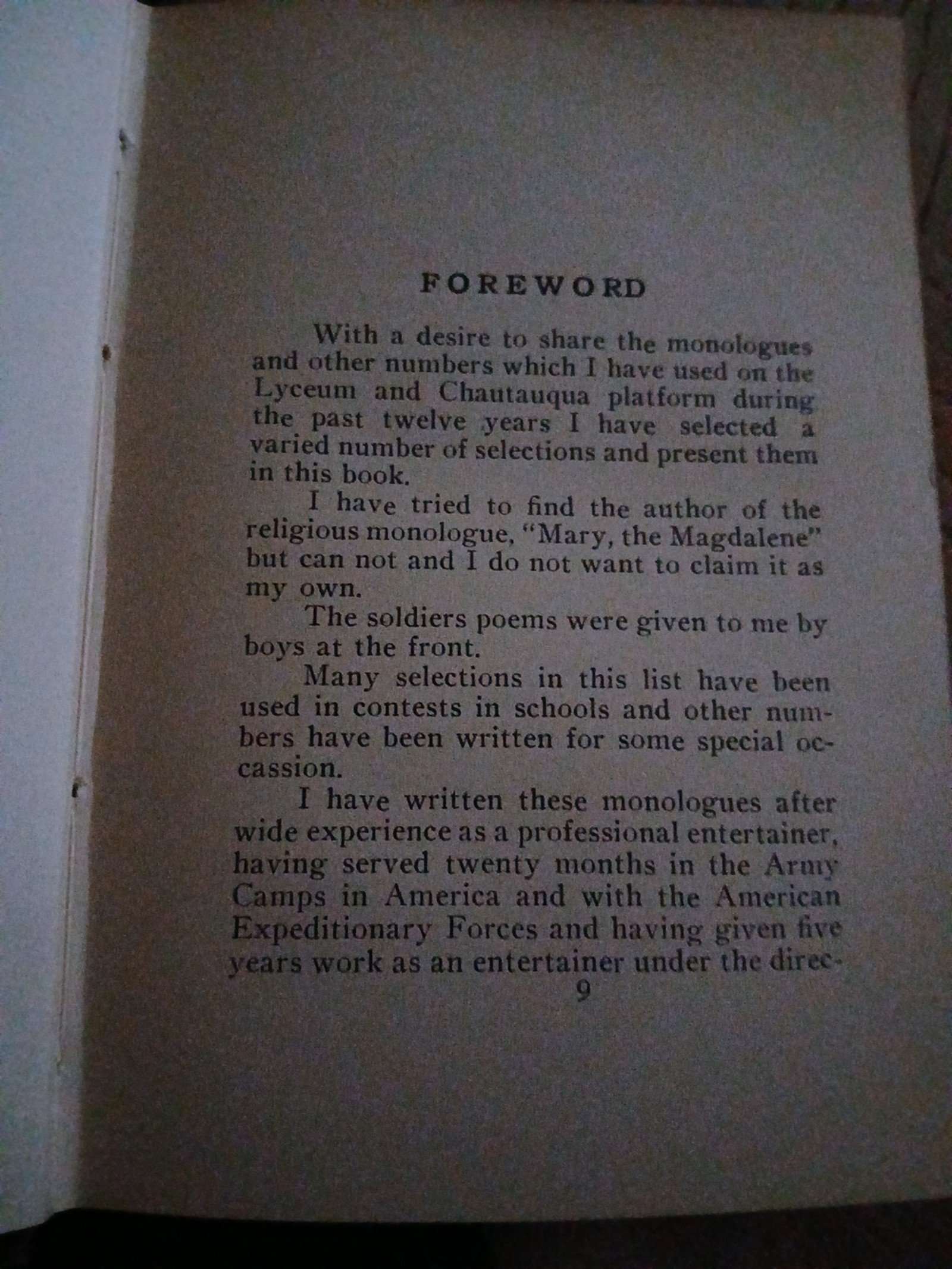 Dramatic readings  c.1926 Monologues,  skits, and sketches by ceora lanham - detail