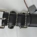NEW COACH BLACK SMOOTH LEATHER GROMMETS SQUARE CHARM DOG PET COLLAR SIZE XL 8848