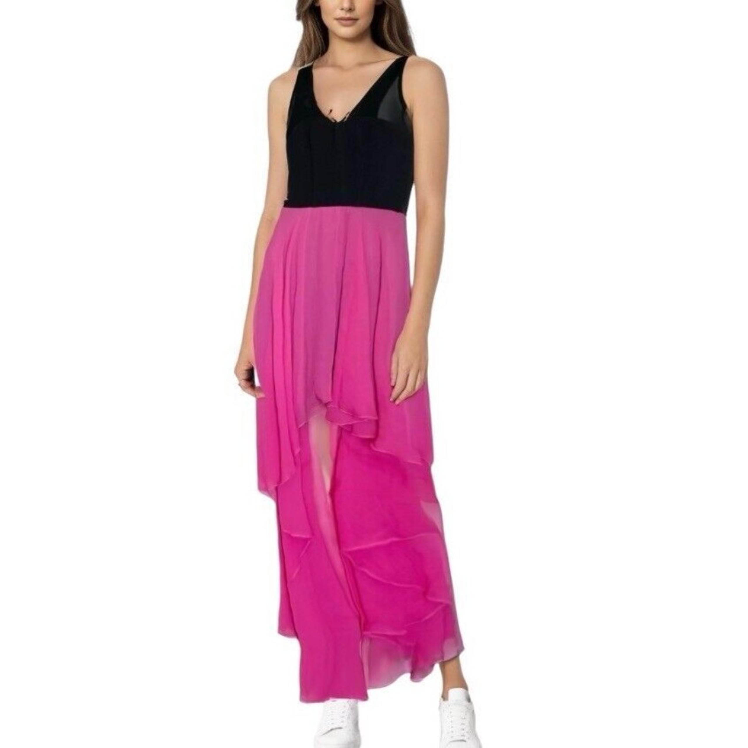 Material Girl Womens Dress Sz XS High Low Overlay Skirt Pink Y2k 80's Graduation