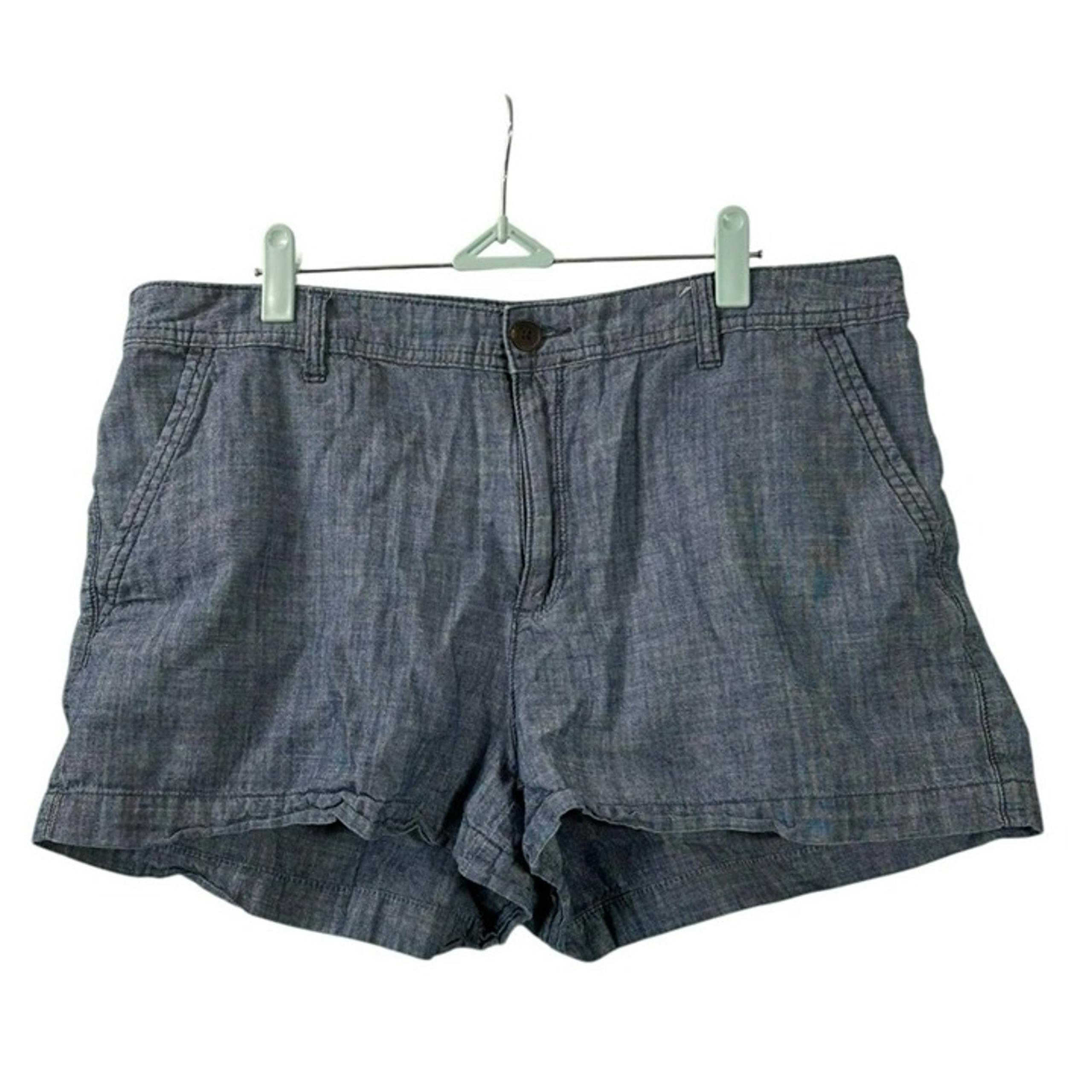 A New Day Target Womens Blue Chambray Shorts Pockets Size 14