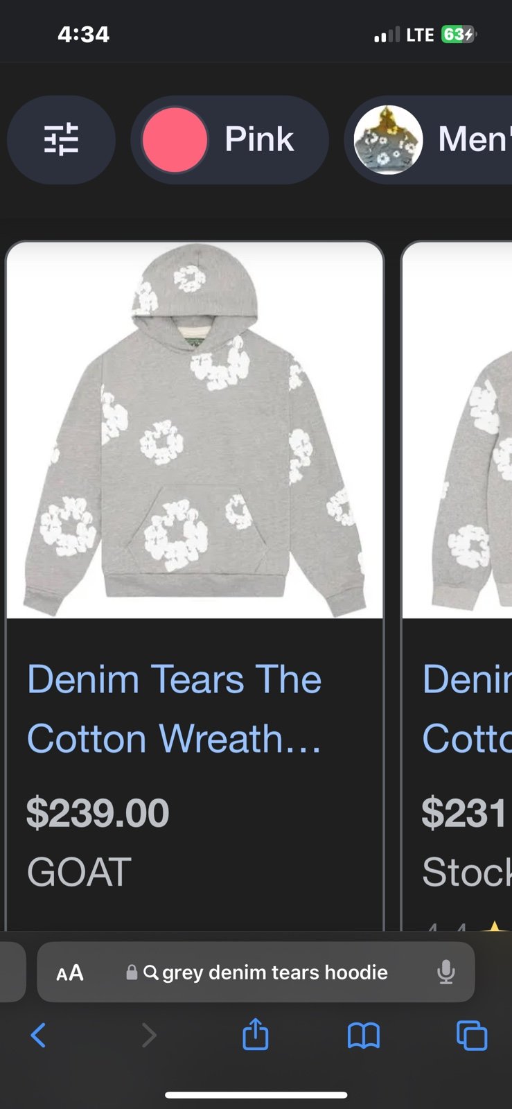 Grey denim tears hoodie