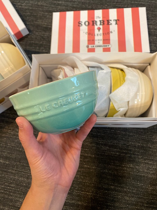 NEW in Box! Le Creuset Set of 6 Rice Bowls, The Sorbet Collection