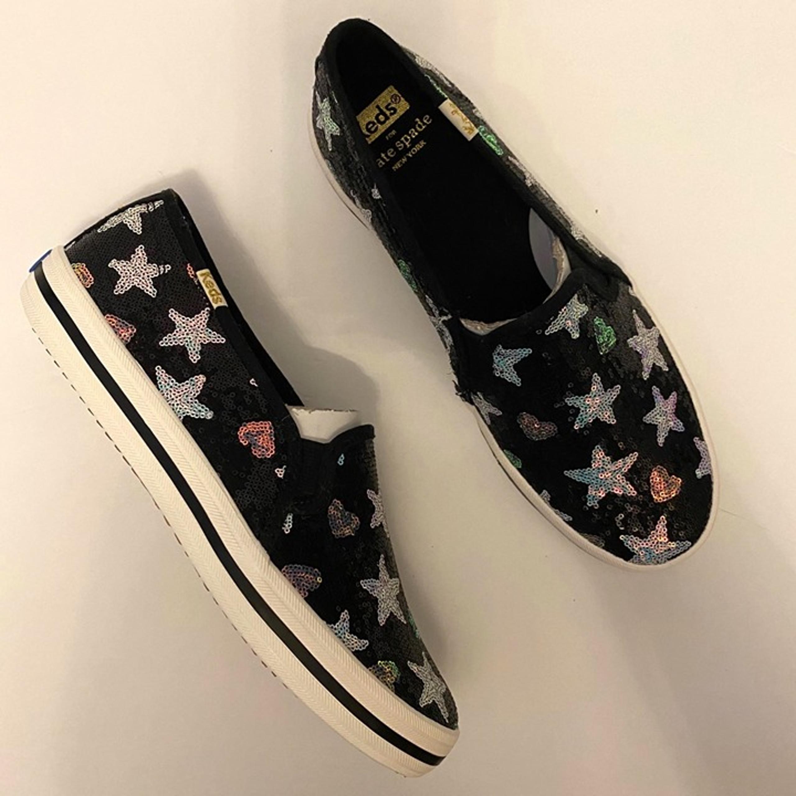 Keds x Kate Spade Double Decker Heart Star Fashion Sneakers Womens 6.5M DAMAGED