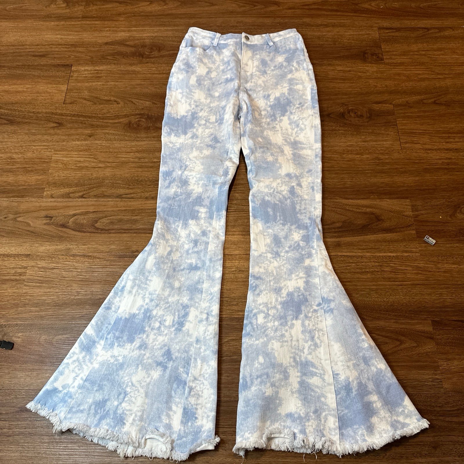 Chrysanthemum Size M flare legs Jeans Slim Stretch Hi Rise tie dye women's