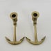 Pair of Vintage Solid Brass Anchor Candle Stick Holders Nauctical Decor 5 x3.5