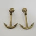 Pair of Vintage Solid Brass Anchor Candle Stick Holders Nauctical Decor 5 x3.5