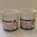 Vintage 1980 Hogs And Kisses Coffee Mug Set Of 2 Staffordshire Potteries