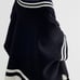Free People Pep Rally Stripe Poncho Sweater Jacket Snaps Cobalt Black White