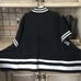 Free People Pep Rally Stripe Poncho Sweater Jacket Snaps Cobalt Black White