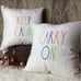 RAE DUNN FARMHOUSE HOME DECOR RAINBOW KEEP CALM INDOOR OUTDOOR DECOR PILLOW NEW