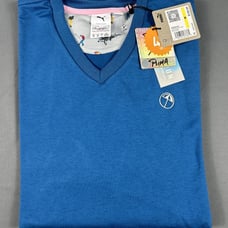 Puma Golf Sweater Arnold Palmer Umbrella Logo V-Neck Medium Lake Blue NWT 100