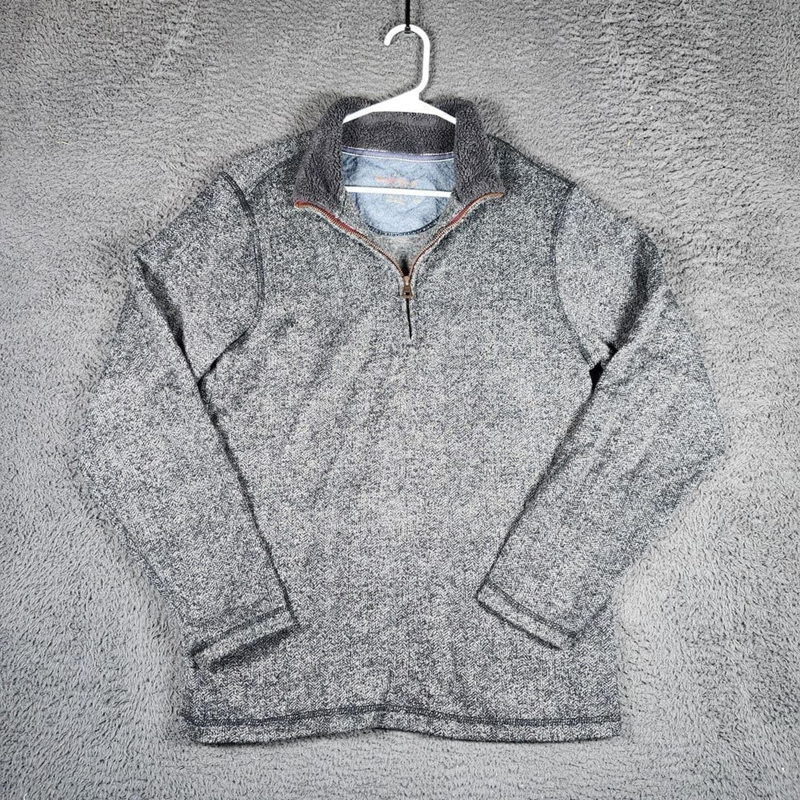 WeatherProof Herringbone Pattern Half-Zip Fleece Pullover Casual Sweater