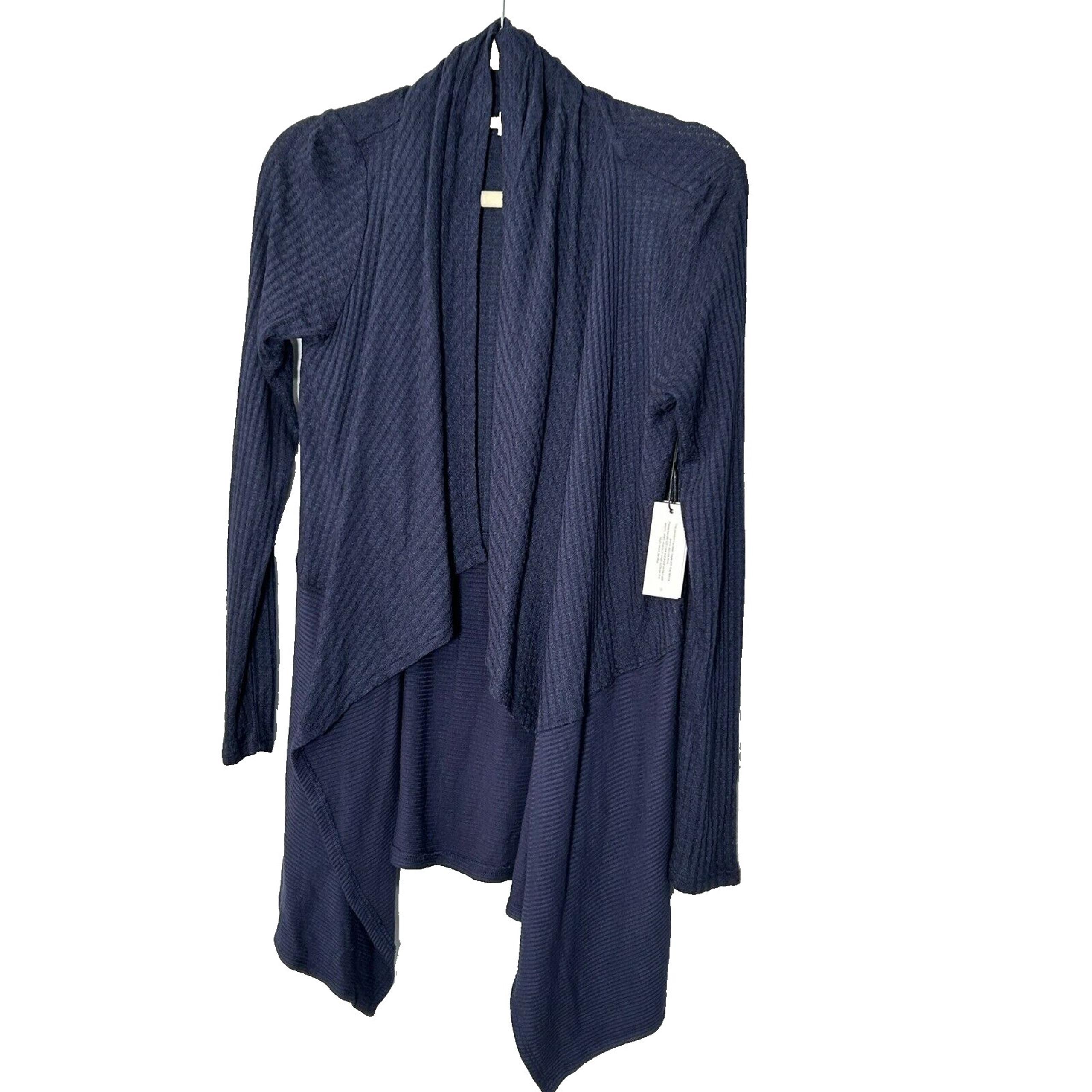 Velvet by Graham & Spencer Bertha Navy Knit Drape Front Cardigan Sweater Size S