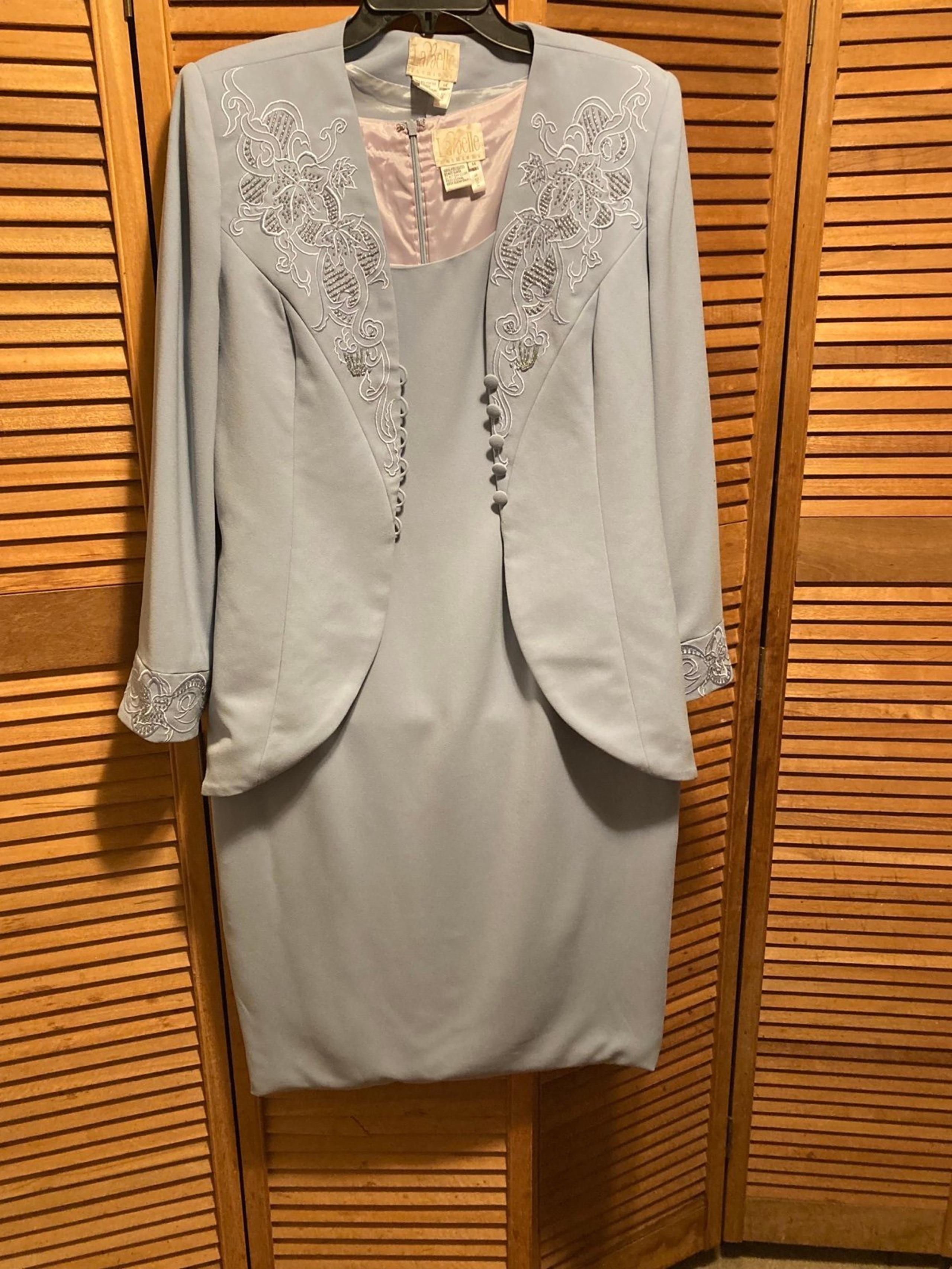 LaBelle Fashions Blue Dress Suit with Embellishments