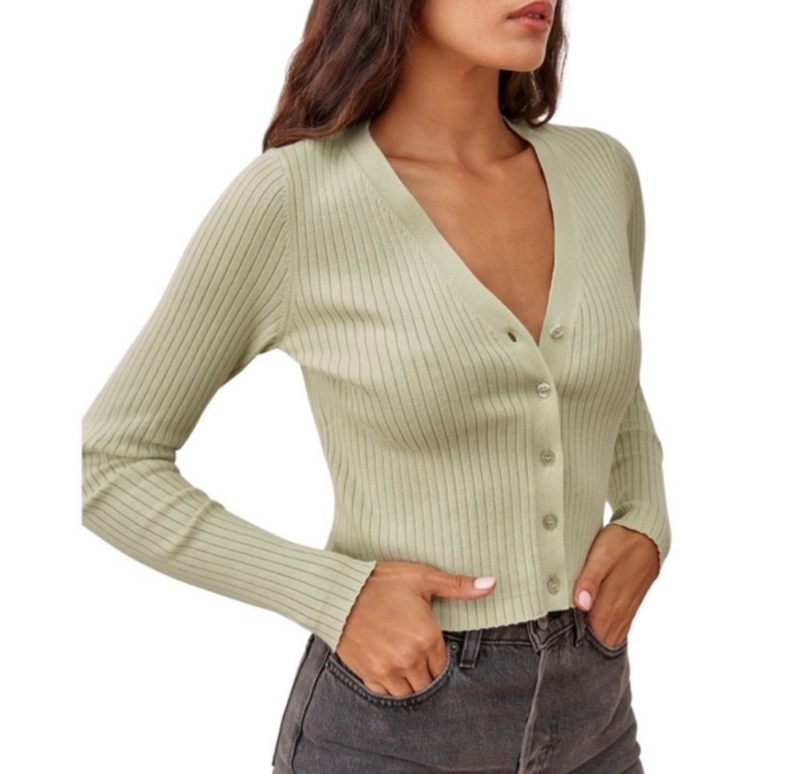Reformation Gilda Ribbed cardigan