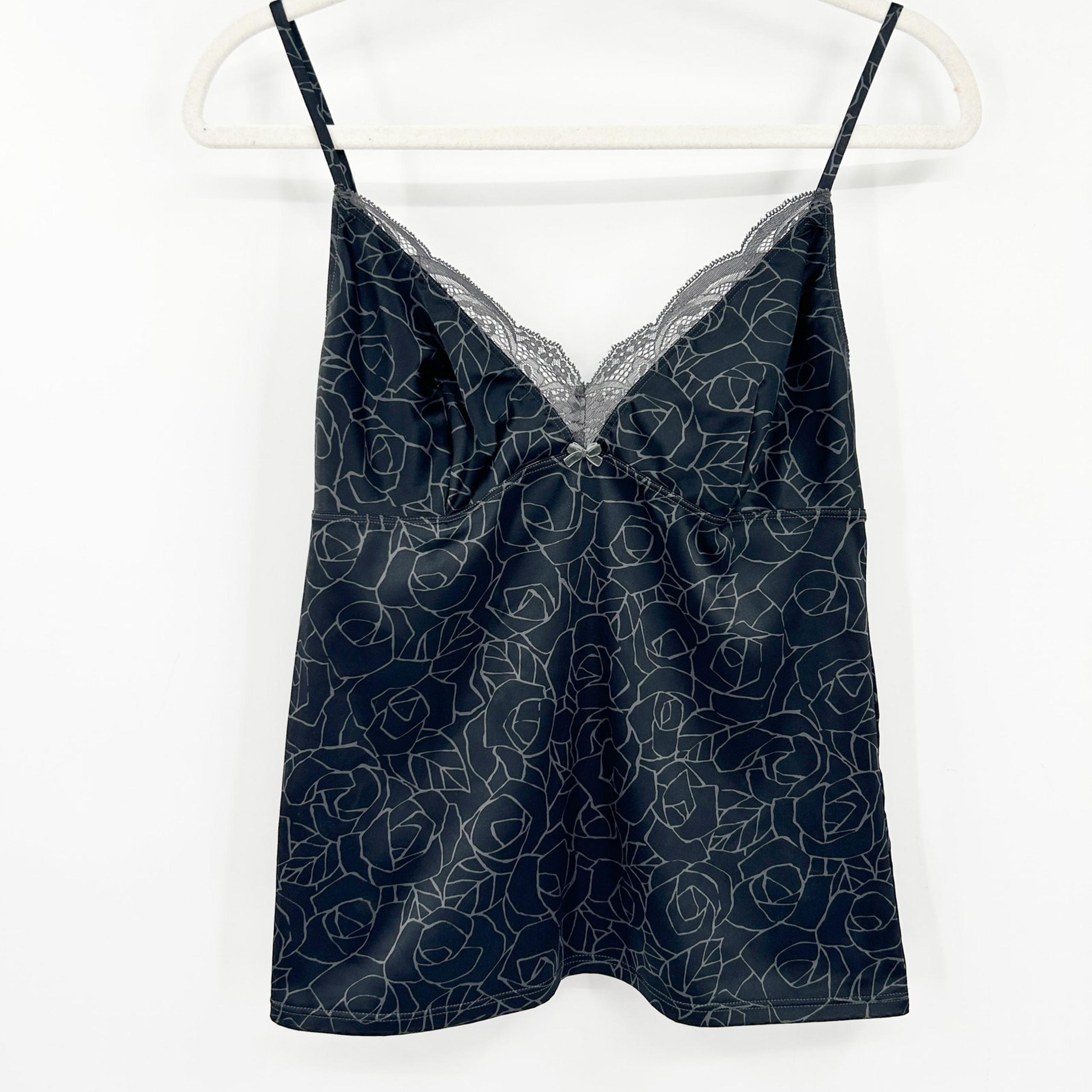Calvin Klein Womens VTG Vintage Y2K Whimsigoth Rose Floral Lace Cami Top Size M