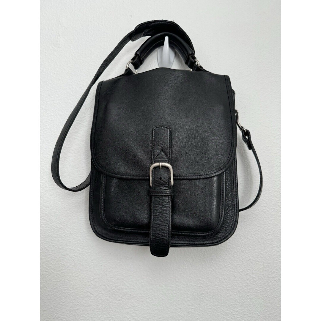 Aston Preston Leather Crossbody Messenger Bag 90s Black Luxury Classic Women