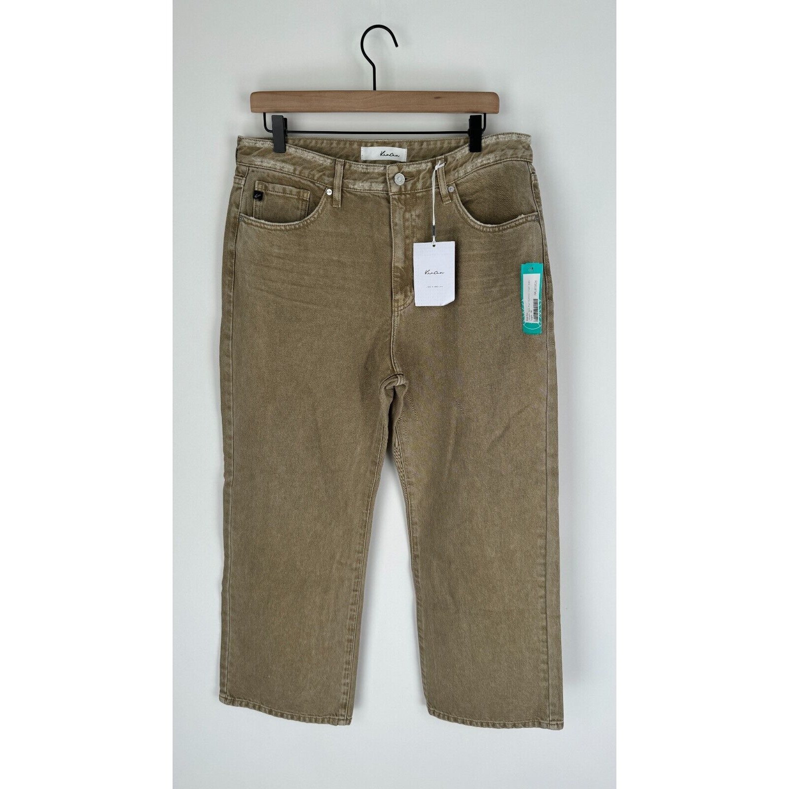 KanCan Womens Taupe Denim Indiyah High Rise Sharkbite Flare Jeans Size 10 NWT