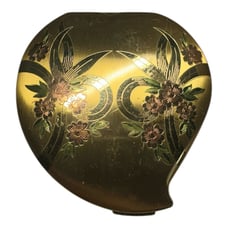 Vintage Elgin American Floral Gold Tone Makeup Powder Compact Mirror