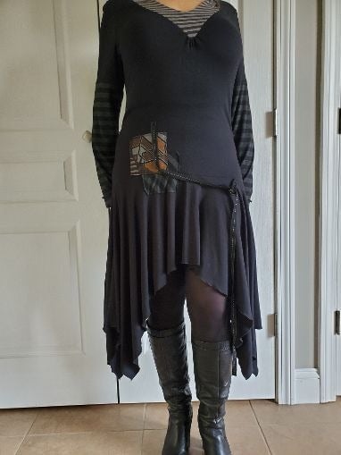 Fun Unique French Planete Interdite Melissa Paris Asymmetrical Bottom Dress S/M