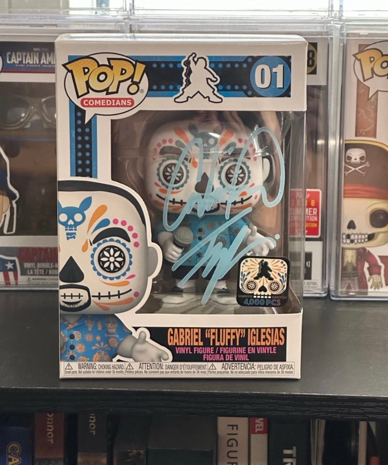 Gabriel Iglesias Fluffy Day of The Dead Funko Pop Signed