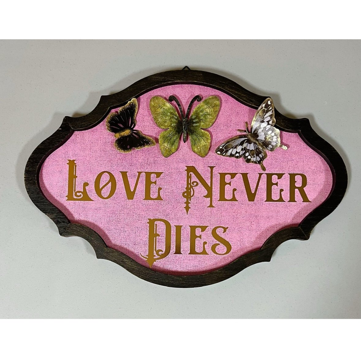 ‘Love Never Dies’ Butterfly Framed Picture Goth Halloween Wall Art Home Decor ✨
