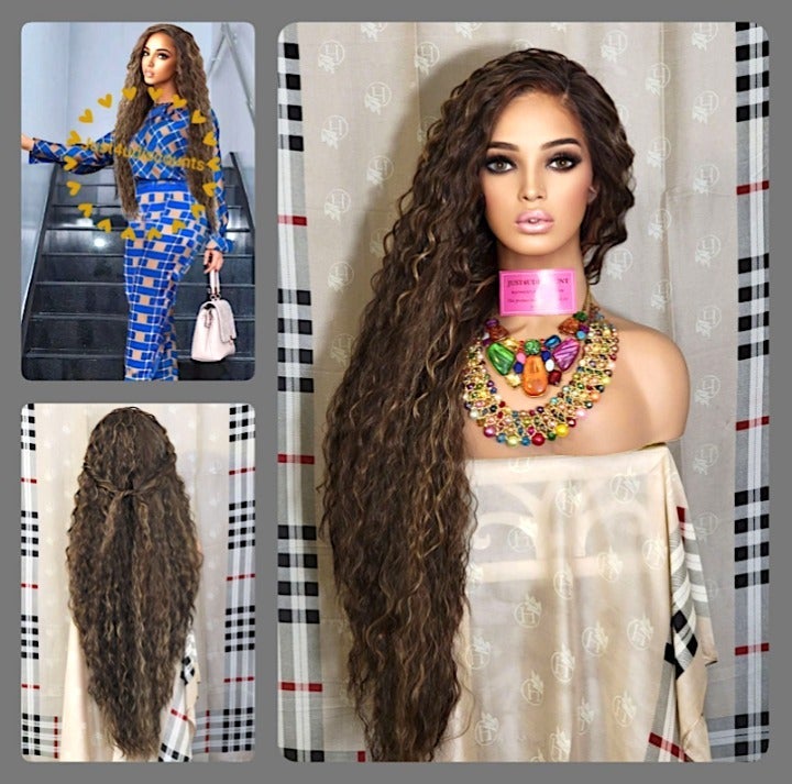 brown h.d blonde transparent lace wig