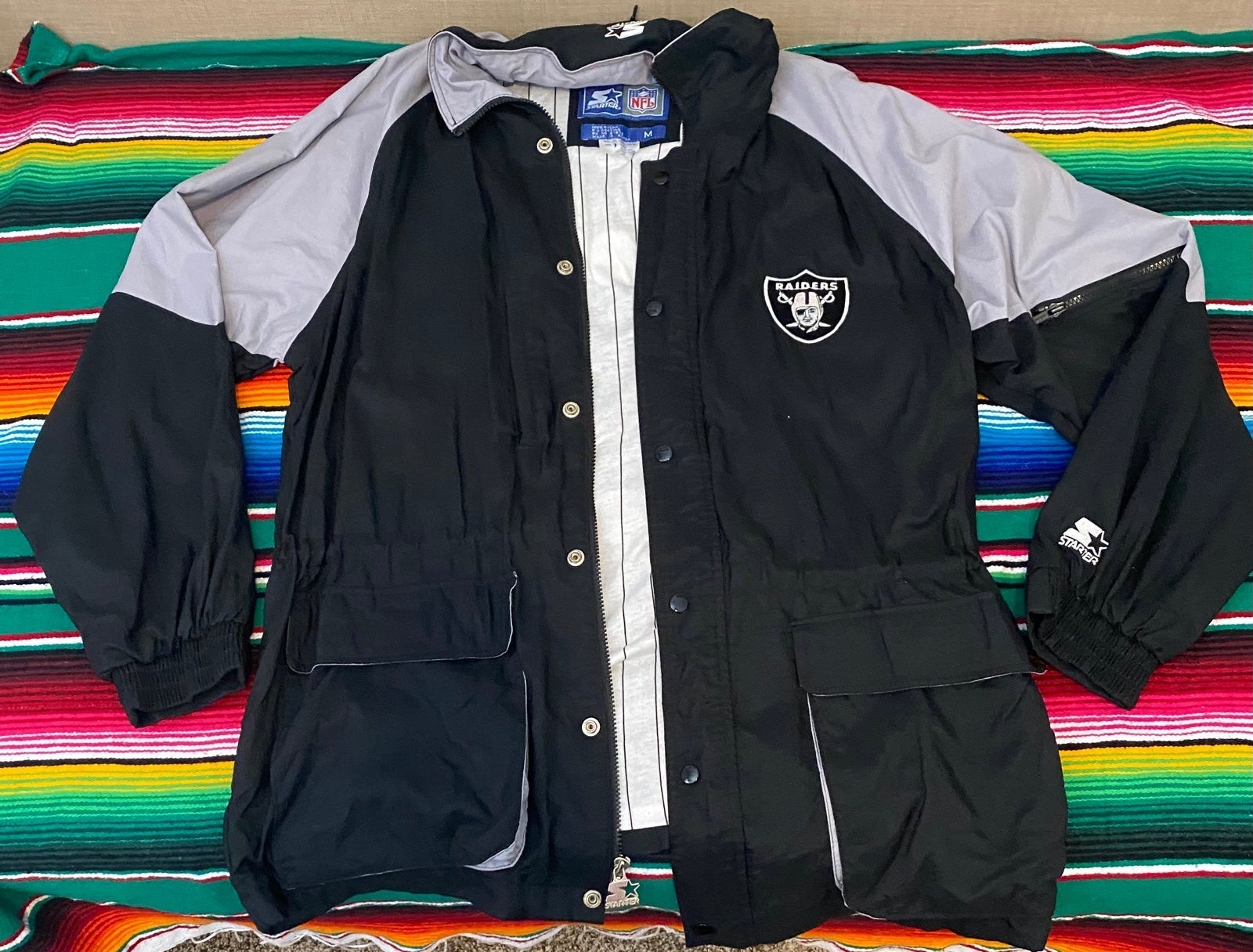 Vintage Starter Oakland Raiders Raincoat