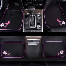 Universal Fit Embroidery Butterfly and Flower Car Floor Mats, Universal