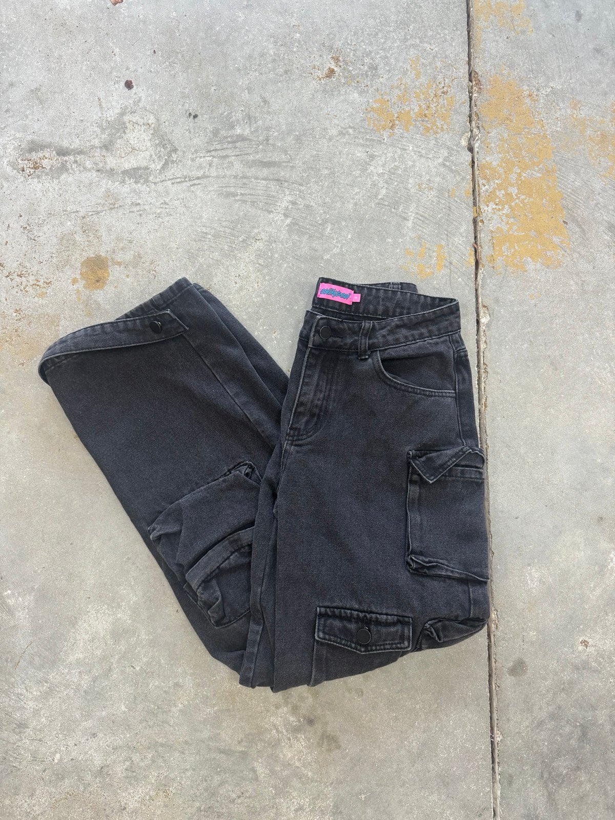 Edikted Black Cargo Jeans