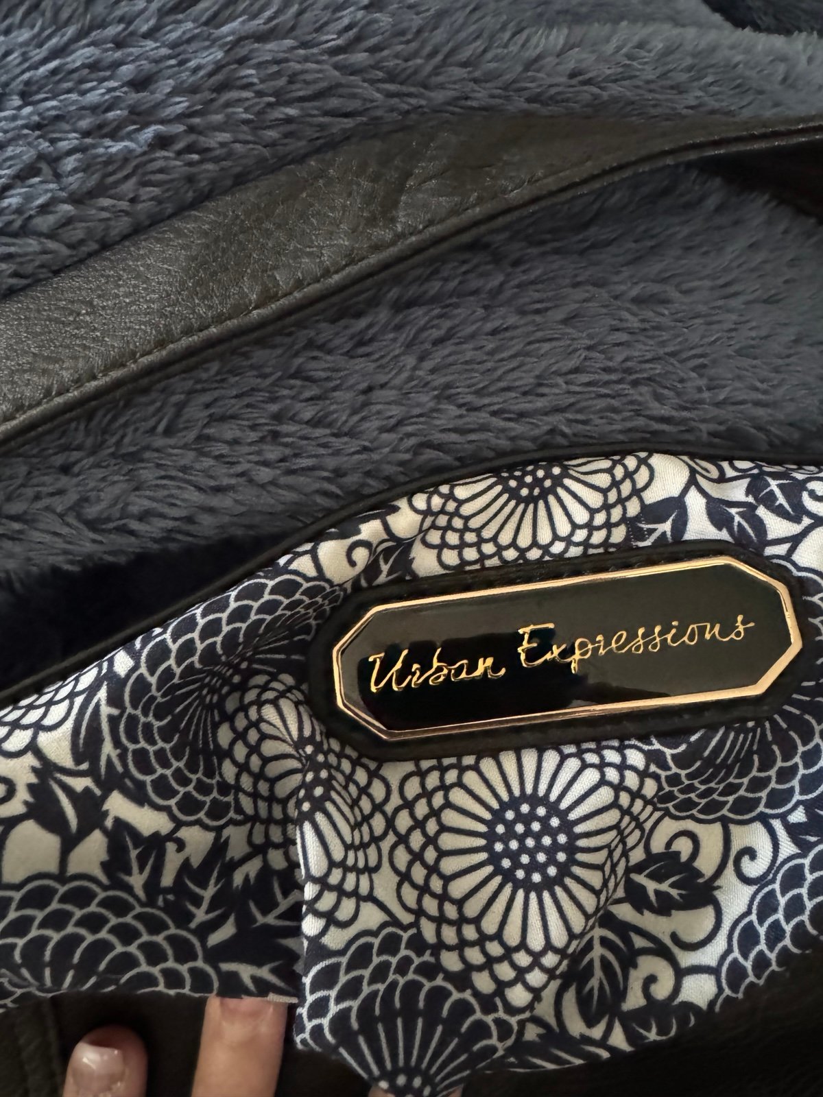 URBAN EXPRESSIONS Black Faux Pebble Leather Shoulder Bag NWOT