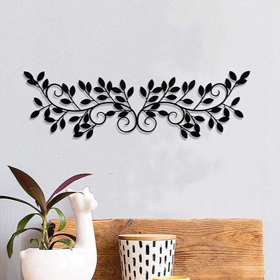 2 Pieces Metal Tree Leaf Wall Decor Vine Olive Branch Leaf Wall Art
