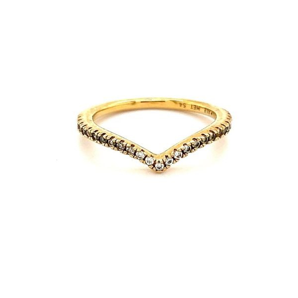 Pandora Gold Plated Sparkling Wishbone Ring