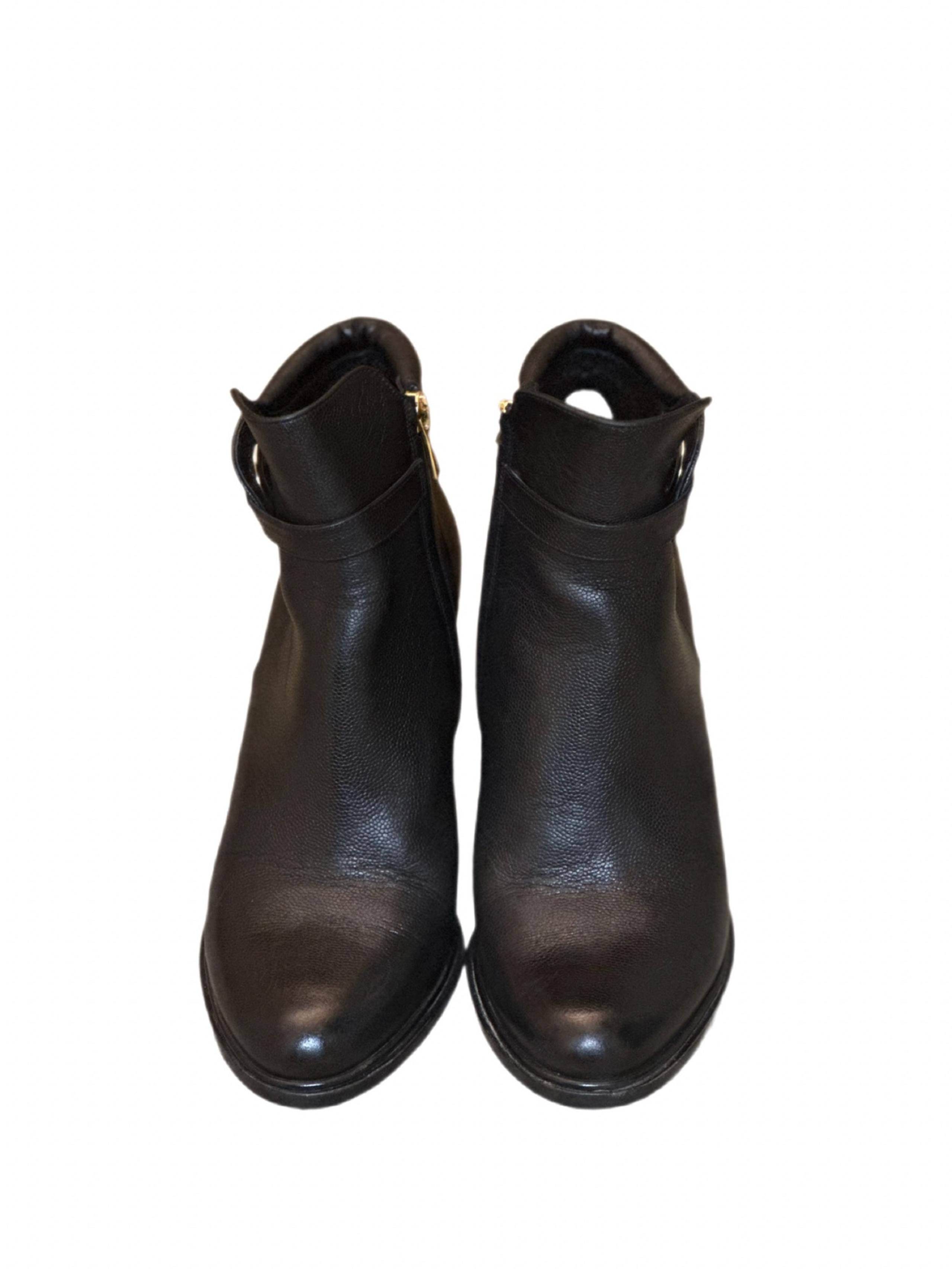 Salvatore Ferragamo Black Leather Ankle Boots