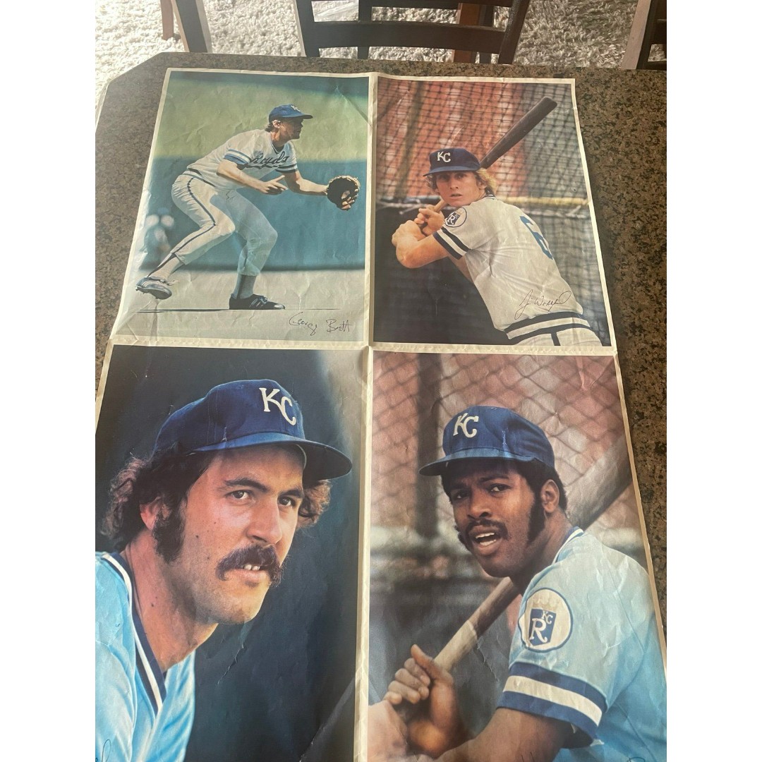 1974 KC Royals Poster night giveaway George Brett McRae Wilford Bird baseball