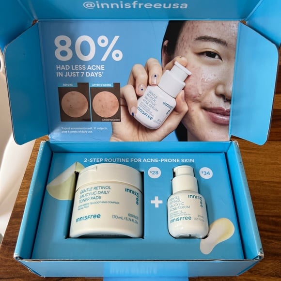 innisfree Gentle Retinol Salicylic Acne Serum & Daily Toner Pads Set